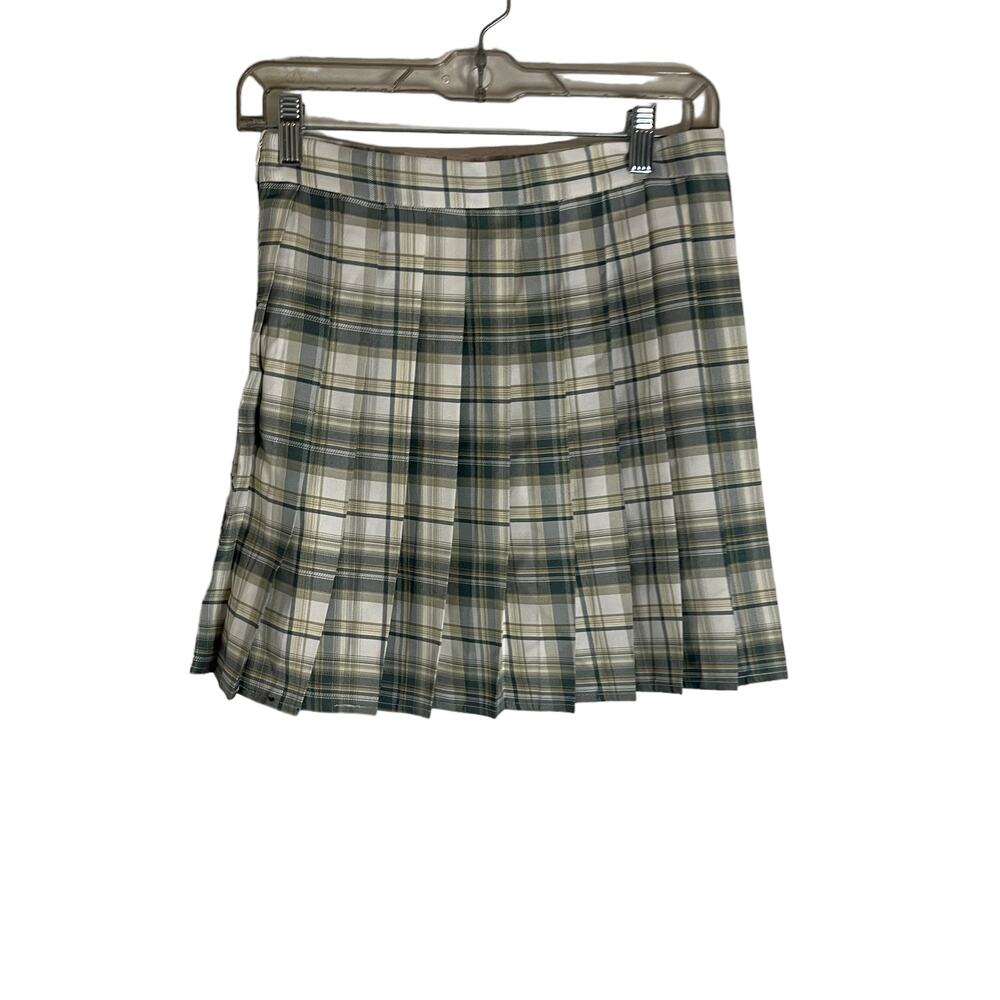 Urban Coco Women's Size Small‎ Green Cream Plaid School Uniform Mini Skirt